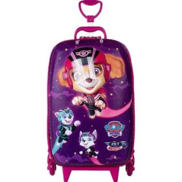 Imagem de Mochila 3D Mala Infantil Patrulha Canina Skye Jet Meninas, Roxo