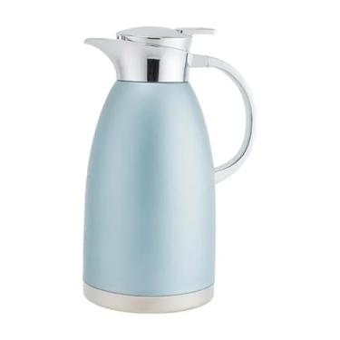 Imagem de Pote de isolamento 304 garrafa de aço inoxidável jarra de água com camada dupla isolada cafeteira chaleira (2,3 L, azul)