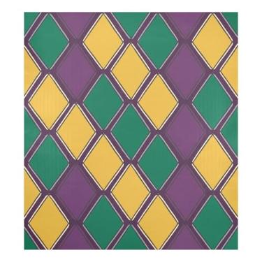 Imagem de Blueangle Mardi Gras Argyle capa de ímã para lava-louças, decoração da capa frontal da máquina de lavar louça, adesivos de eletrodomésticos, adesivos de eletrodomésticos, 58 cm C x 66 cm adesivo