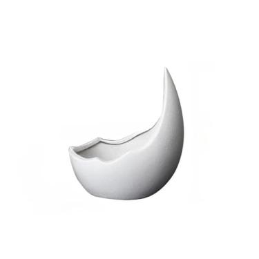 Imagem de Vaso de flores de cerâmica, vaso de plantas verdes, suculentas, cacto, bonsai, recipiente de flores, decoração de casa (branco)