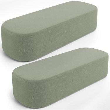 Imagem de Kit 02 Puffs Decorativos Orgânicos Para Living Quarto 195cm Doha W01 B