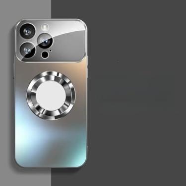 Imagem de Capa fosca metálica de titânio para iPhone 17 Air 16 15 14 13 12 11 Pro Max Plus, proteção para lente e câmera, cinza, para iPhone 11 Pro