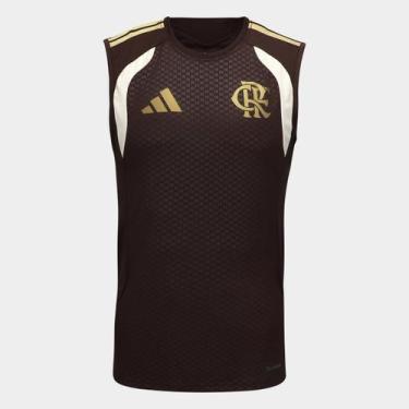 Imagem de Regata Flamengo 26/27 Treino Adidas Masculino, Marrom, EGG