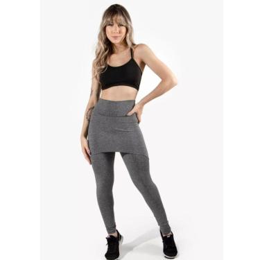 Imagem de Calça Legging Com Saia Fitness Serra e Mar Academia Tapa Bumbum Treino Suplex Moda Fitness-Feminino
