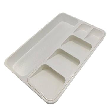 Imagem de Organizador De Talheres Inclinável Gaveta Cozinha Branco