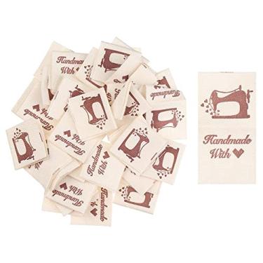 Imagem de 50 peças de etiquetas de roupas de tecido, acessórios de costura DIY, máquina de costura, bola de lã de tricô, suprimentos de malha para etiquetas de roupas (estilo 2)