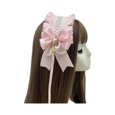 Imagem de Acessórios De Cabelo Femininos Góticos Lolita Com Renda Larga, Feitos 