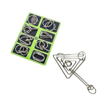 Imagem de Conjunto De Quebra-Cabeças De Metal Montessori Para Adultos, 8 Peças, 