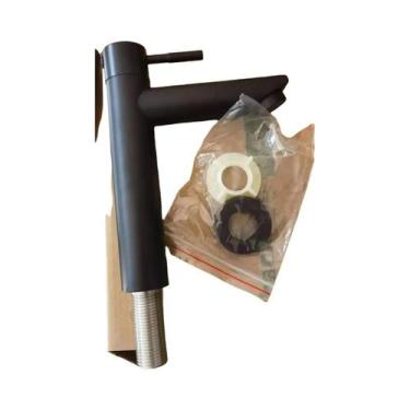 Imagem de Torneira De Pia Em Aço Inoxidável 304 Preto E Prata, Monocomando De Ág