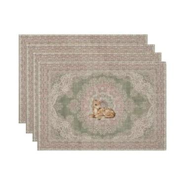 Imagem de Sousplat De Desenho Animado Abstrato Floresta Animal, Isolante Térmico