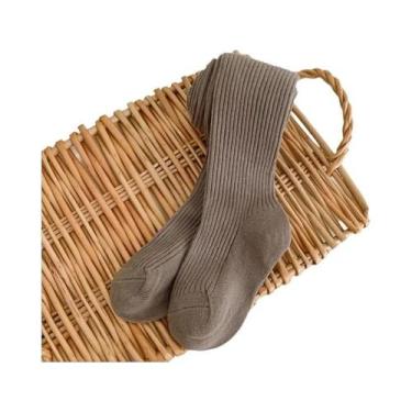 Imagem de Meias-calças De Algodão Para Meninas, Listradas, Cor Sólida, Outono, P