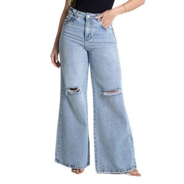 Imagem de Calça Jeans Sawary Extra Wide Leg - 281544 - azul claro 46, Azul claro