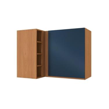 Imagem de Armário Aéreo Cozinha Modulado Canto Reto Ciela R647 Com 1 Porta 98cm Canela-azul - Kappesberg