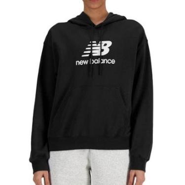 Imagem de Blusa Feminina New Balance Moletom Essentials Preta - WT4150-Feminino