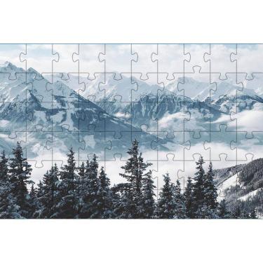 Imagem de Kit 2 Quebra-Cabeça Paisagens Neve Pelo Mundo De 60 Peças