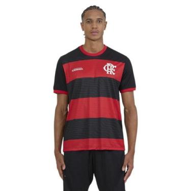 Imagem de Camisa Flamengo Emoção Braziline Masculina, G, Preto, Vermelho