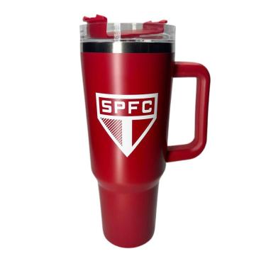 Imagem de Caneca Térmica Inox com Tampa e Canudo 1200ml São Paulo-Unissex