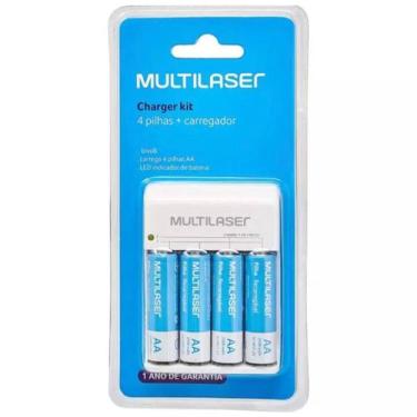 Imagem de Carregador de pilhas aa multi + 4pilhas recarregáveis  bivolt  econômi