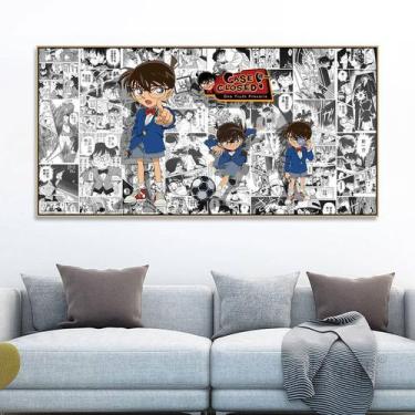 Imagem de Pintura artística de parede Detetive Conan Manga 60x30cm Tecido - taiy