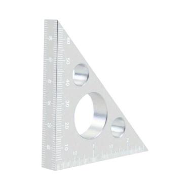 Imagem de Régua Esquadro De Liga De Alumínio 45/90 Graus Fosca Com Medidas Imper