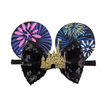 Imagem de Faixas De Cabelo Elásticas Bebê Minnie Mickey Mouse 2.8IN De Nylon Mac