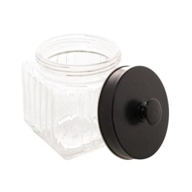 Imagem de Porta Mantimento Lyor Vegas de Vidro com Tampa Preto 1,2L - Wolff