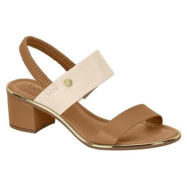 Imagem de Sandália Feminina Beira Rio Salto Médio Bloco Grosso Elástico Conforto