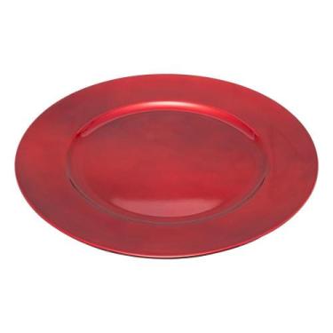 Imagem de Sousplat Lyor Opala Vermelho de Plástico 33cm
