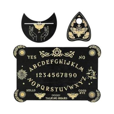 Imagem de Tabuleiro Ouija De Madeira De 12 Polegadas Com Pêndulo Gravado, Kit De