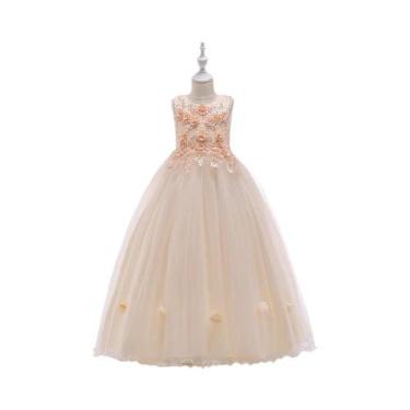 Imagem de Vestido De Festa Longo Para Meninas, Com Renda E Tule, Para Dama De Ho