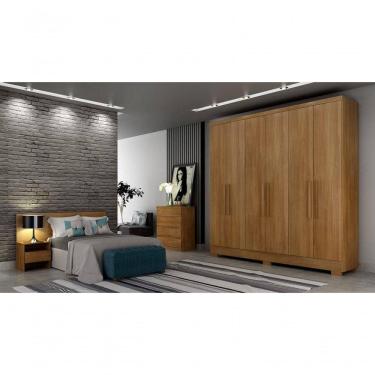 Imagem de Guarda Roupa Solteiro Com Pés 6 Portas 4 Gavetas - Milly-cumaru - Móveis Horizonte