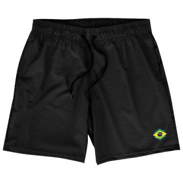 Imagem de Bermuda Academia Elastano Premium Masculina Brasil WSS, Preto, G