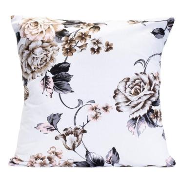 Imagem de Almofada Decorativa Com Refil Desire Percal 200 Fios 100% Algodão - Estampa Samara Branco