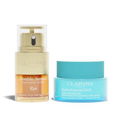 Imagem de Pacote de creme Clarins Double Serum para os olhos e Hydra-Essentiel