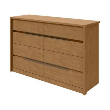 Imagem de Cômoda Urban Estrutura Mdf Com 8 Gavetas Móveis Lopas, Amêndoa Clean