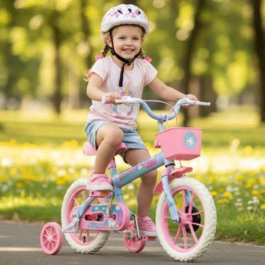 Imagem de Bicicleta Infantil Aro 12 Princesinhas Bike Menina Cestinha - Rosa/Bra
