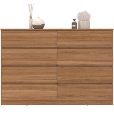 Imagem de Cômoda Grande 8 Gavetas para Quarto Sinatra Amêndola - Demóbile, Amênd