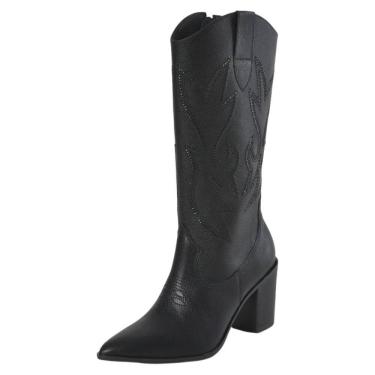 Imagem de Bota Feminina Salto Bloco Media Conforto Country Via Marte