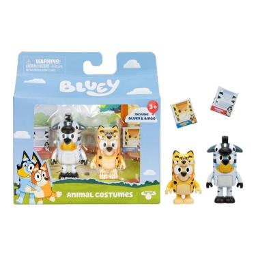 Imagem de Kit 2 Bonecos Colecionáveis 6cm Bluey - Fantasia De Animal