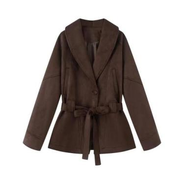 Imagem de Jaqueta Corta-Vento Feminina De Outono Com Cintura Ajustada, Design Ex
