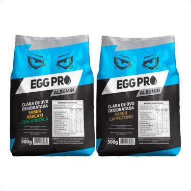 Imagem de Albumina Desidratada Kit 2 Sabores Variados 1kg Proteína Pura - Protei