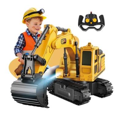 Imagem de Escavadeira Trator Controle Remoto Articulado Recarregavel 360 Graus R