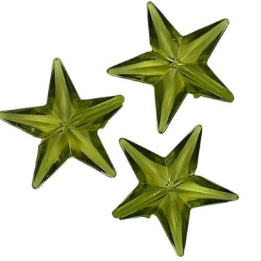 Imagem de Miçanga Passante Estrela 26mm Verde Acrílico 10un Bijuteria - Macall