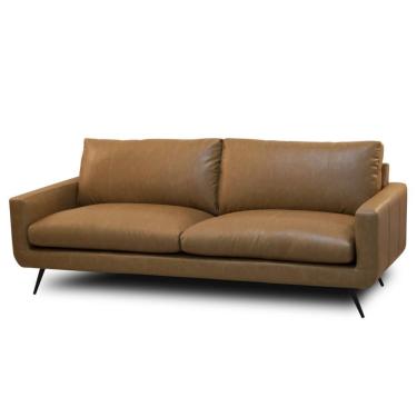 Imagem de Sofá 3 Lugares Para Sala Living 252cm Merli L08 Couro Camel - Mpozenato