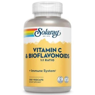 Imagem de Suplemento SOLARAY de vitamina C 500 mg com bioflavonóides 250 cápsulas vegetais-Unissex