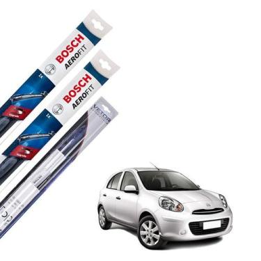 Imagem de Kit palheta Limpador Parabrisa Nissan March 2015 2016 2017 - Bosch - V