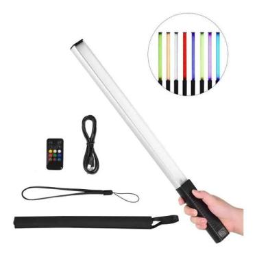 Imagem de Bastão De Led Iluminador Rgb Controle Remoto Cabo Case Q508a Luuk Youn