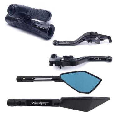 Imagem de Kit Manete Manopla Retrovisor Hornet Cb600f Gravado a laser - NoBrand,