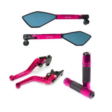 Imagem de Kit Manete Manopla Retrovisor Cb250 Twister Cb300 Titan Fan - NoBrand,