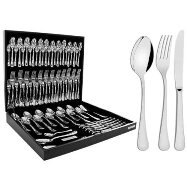 Imagem de Faqueiro Tramontina Zurique em Aço Inox com Estojo de Madeira 76 Peças